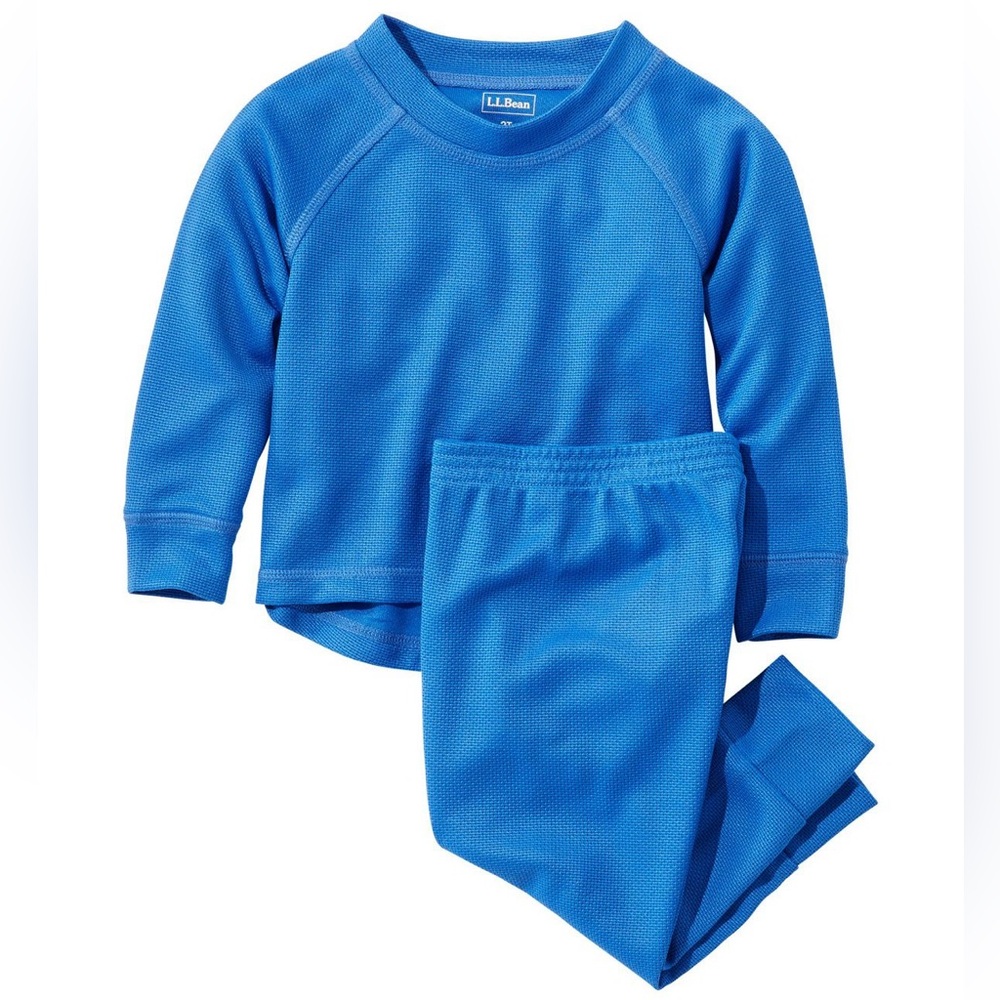 L.L.Bean 2T Kids Blue Thermal Two-Piece Set